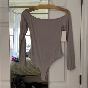 Off the shoulder bodysuit.